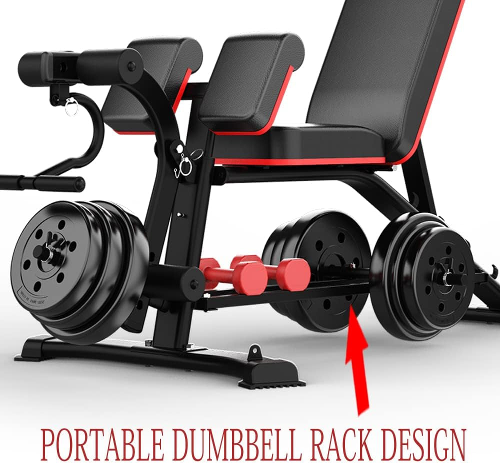 Adjustable bench with 4 backrest positions for chest, abs & leg workouts. Heavy-duty steel, 660 lbs capacity, compact & perfect for home gym training.