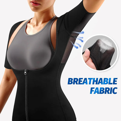 Lightweight Sauna Shirt for Women – Slimming Sweat Top for Yoga, Running & Gym