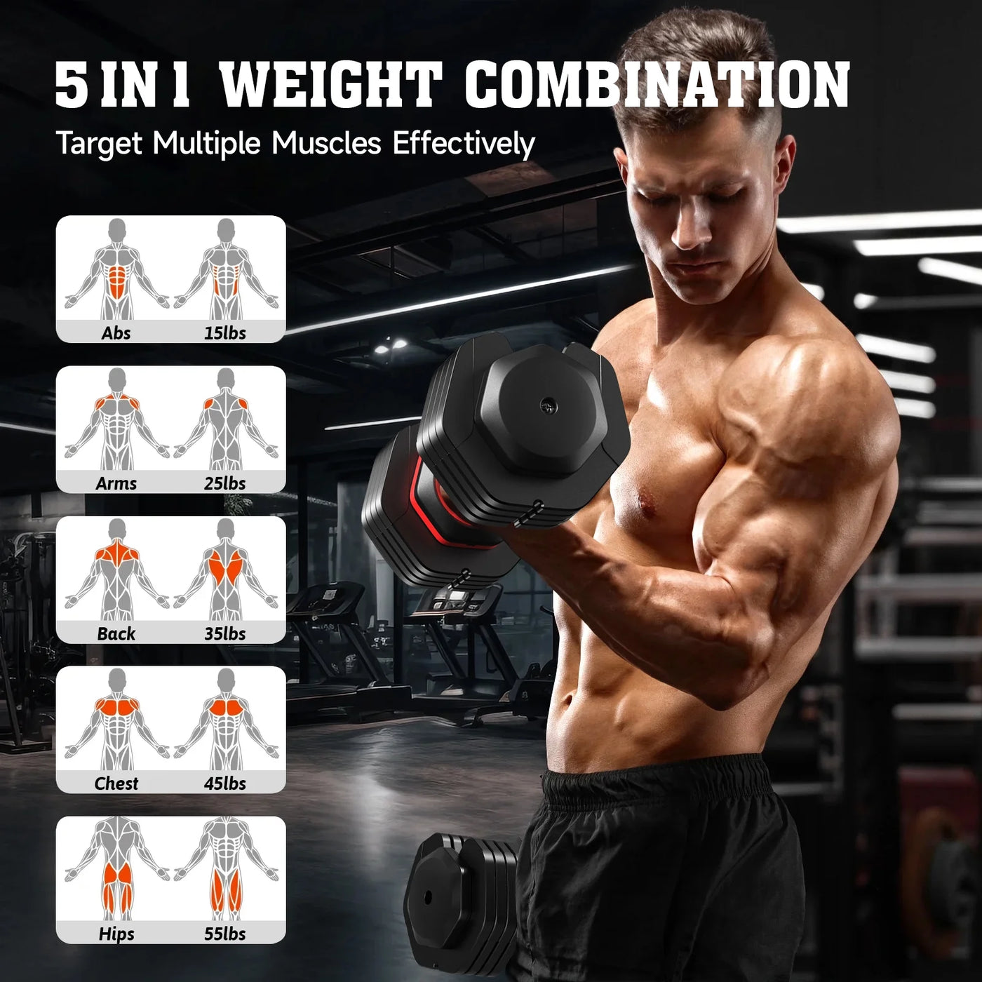 Premium Adjustable Dumbbells for Weightlifting – Quick Select Weights, Portable & Compact Design for Home Gym Workouts